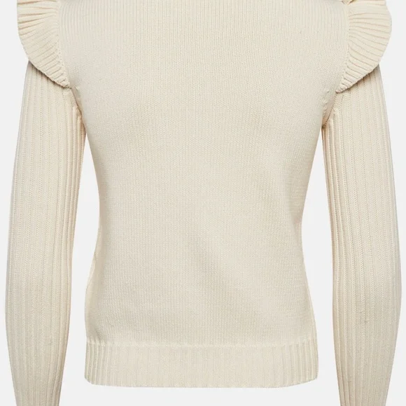 RED Valentino Cream Ruffled Cardigan - Picture 2 of 9